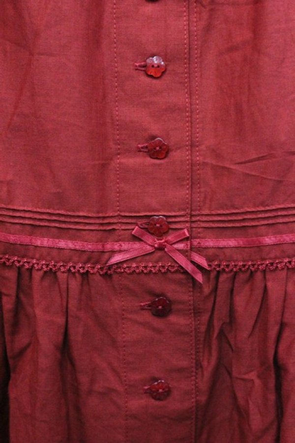 画像3: PINK HOUSE / サテンリボンいっぱいローンティアードスカート  赤 I-25-12-27-111-LO-SK-SA-ZI (3)