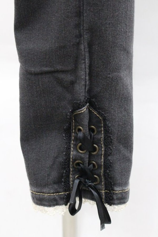 画像6: axes femme / 裾編み上げストレッチパンツ L 黒 I-25-12-27-112-AX-PA-TE-ZI (6)