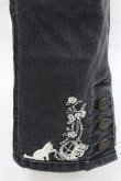 画像4: axes femme / ねこ刺繍デニムパギンス L 黒 I-25-12-27-113-AX-PA-TE-ZI (4)