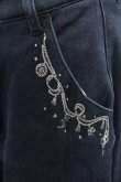 画像3: axes femme / 刺繍デニムパンツ  紺 I-25-12-27-115-AX-PA-SA-ZI (3)