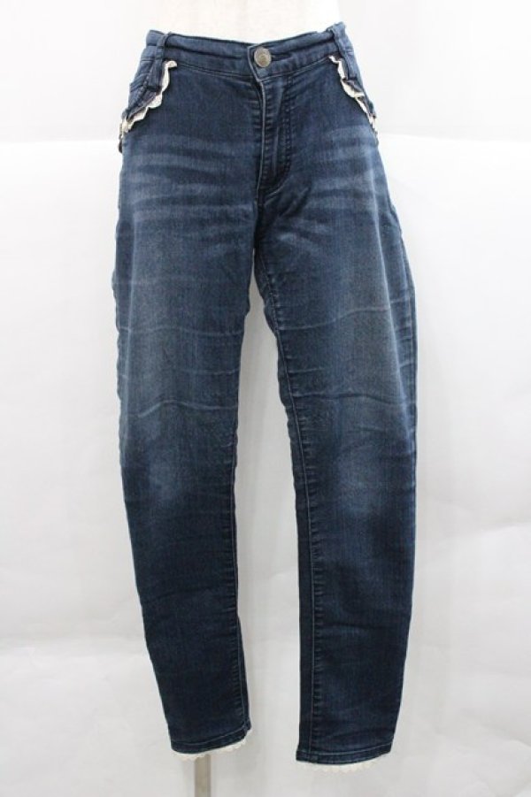 画像1: axes femme / 薔薇チャーム付デニムパギンス  青デニム I-25-12-27-117-AX-PA-SA-ZI (1)