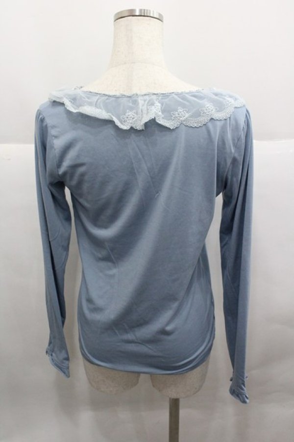 画像2: axes femme / オーガンジー襟付きインナープルオーバー M サックス I-25-12-27-023-AX-TO-TE-ZI (2)