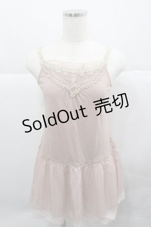 画像: axes femme / ラメレース使いロングタンク M ピンク I-25-12-27-024-AX-TO-TE-ZI