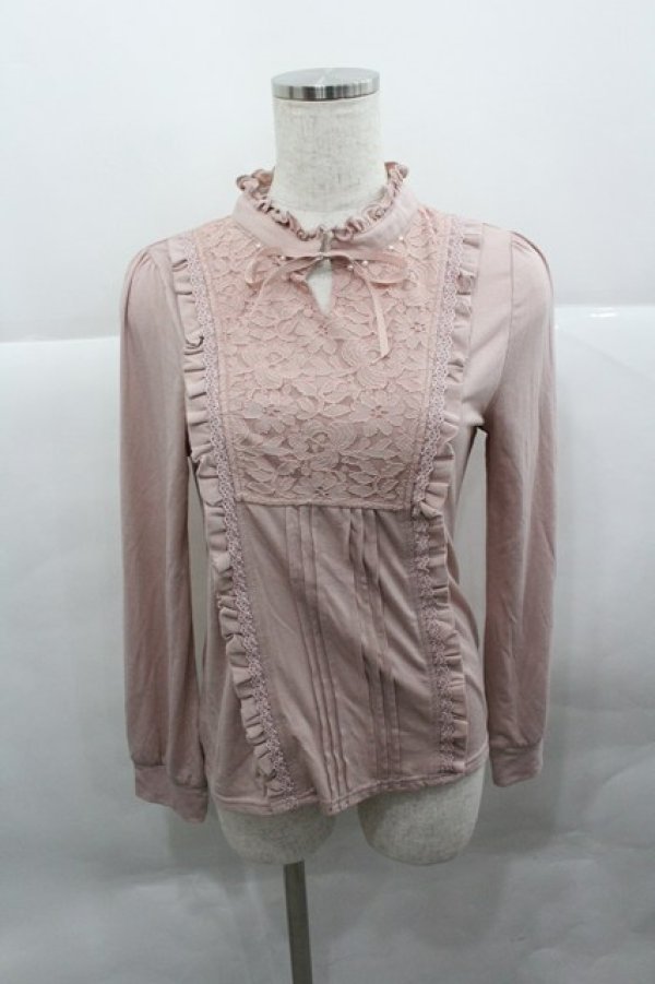 画像1: axes femme / スタンドフリルブラウス風PO  ピンク I-25-12-27-025-AX-TO-SA-ZI (1)