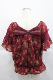 画像2: axes femme / シフォンフラワートップス  ボルドー I-25-12-27-029-AX-TO-SA-ZI (2)