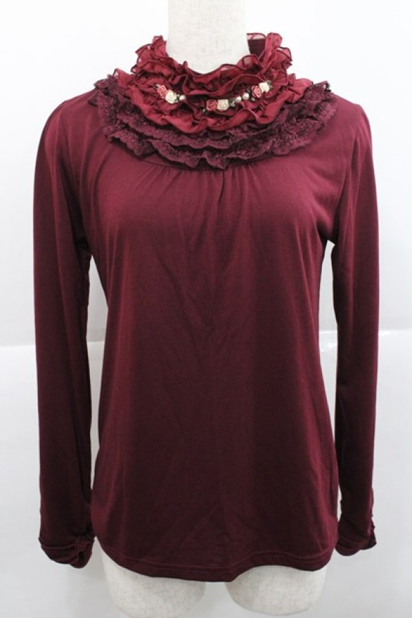 画像1: axes femme / フリルスタンドインナーPO  ワイン I-25-12-27-030-AX-TO-SA-ZI (1)