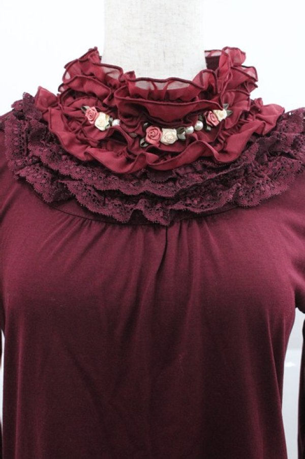 画像3: axes femme / フリルスタンドインナーPO  ワイン I-25-12-27-030-AX-TO-SA-ZI (3)