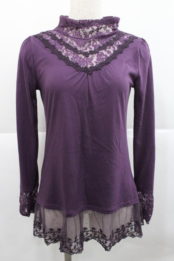 画像1: axes femme / 透けディテールタートル M パープル I-25-12-27-032-AX-TO-SA-ZI (1)