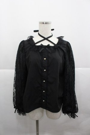 画像: Lovely Tency / alsチョーカーレースブラウス L 黒 I-25-12-27-004-0-BL-SA-ZI