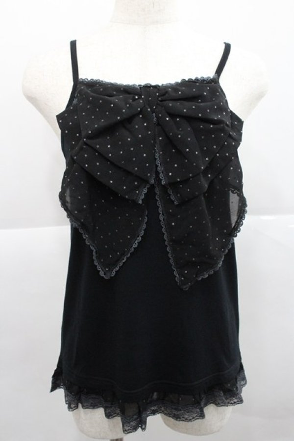 画像1: axes femme / ドットBigリボンキャミ  クロ I-25-12-27-034-AX-TO-SA-ZI (1)