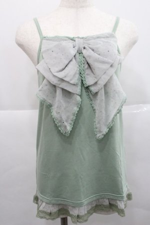 画像: axes femme / ドットBigリボンキャミ M グリーン I-25-12-27-035-AX-TO-SA-ZI