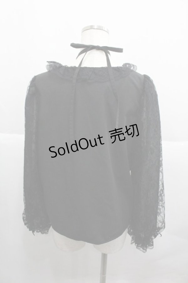 画像2: Lovely Tency / alsチョーカーレースブラウス L 黒 I-25-12-27-004-0-BL-SA-ZI (2)