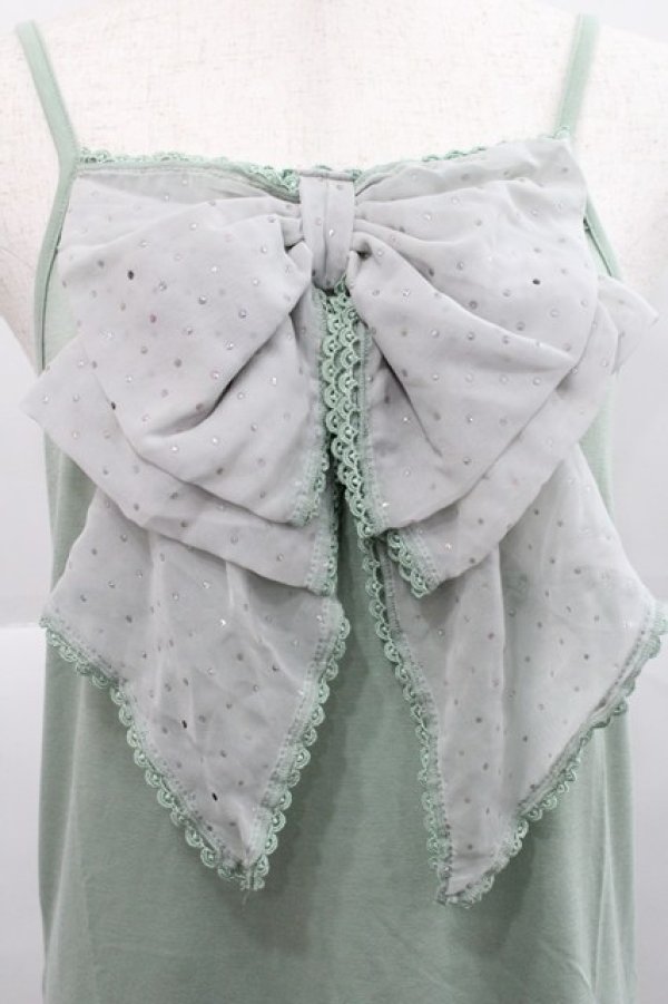 画像3: axes femme / ドットBigリボンキャミ M グリーン I-25-12-27-035-AX-TO-SA-ZI (3)