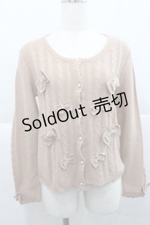 画像: axes femme / リボンニットカーディガン M ベージュ I-25-12-27-037-AX-OP-TE-ZI