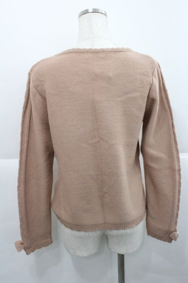 画像2: axes femme / リボンニットカーディガン M ベージュ I-25-12-27-037-AX-OP-TE-ZI (2)