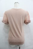 画像2: axes femme / ビジューレースハイショクTシャツ M アワピンク I-25-12-29-049-AX-TO-SA-ZI (2)