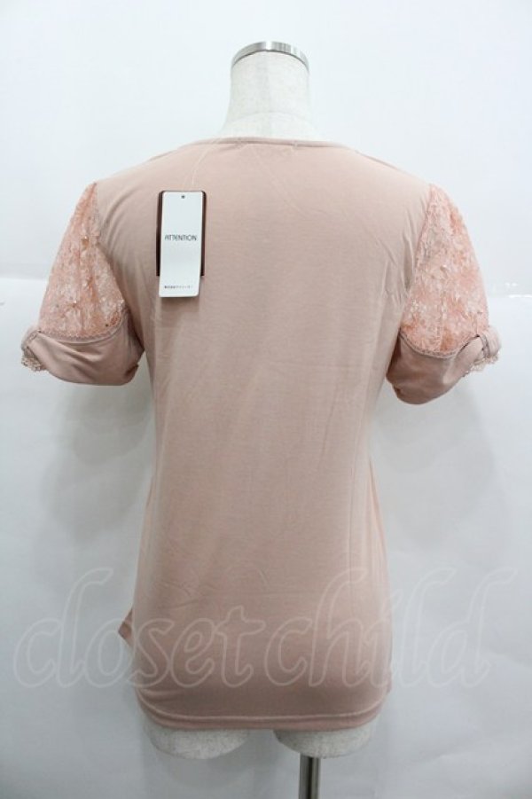 画像2: axes femme / ビジューレースハイショクTシャツ M アワピンク I-25-12-29-051-AX-TO-SA-ZI (2)