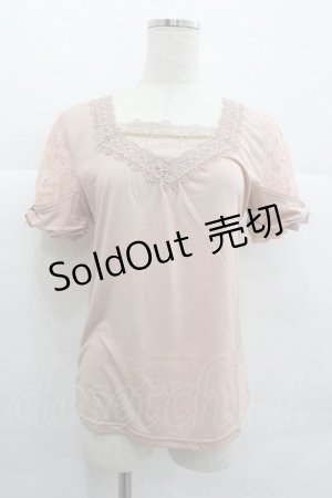 画像: axes femme / ビジューレースハイショクTシャツ M アワピンク I-25-12-29-052-AX-TO-SA-ZT563