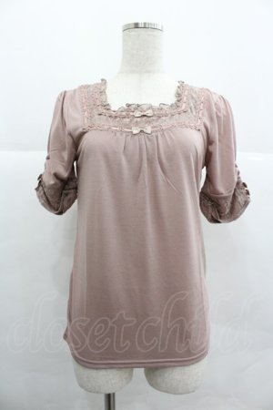 画像: axes femme / リボン使い半袖インナーPO M アワピンク I-25-12-29-057-AX-TO-SA-ZI