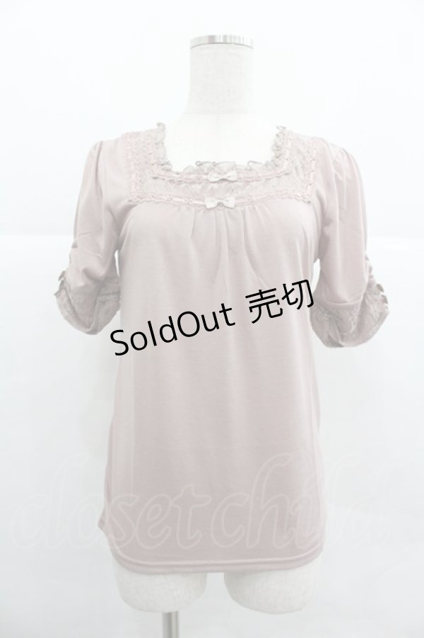 画像1: axes femme / リボン使い半袖インナーPO M アワピンク I-25-12-29-057-AX-TO-SA-ZT564 (1)