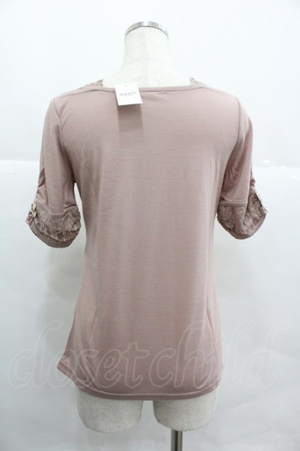 画像2: axes femme / リボン使い半袖インナーPO M アワピンク I-25-12-29-057-AX-TO-SA-ZI (2)