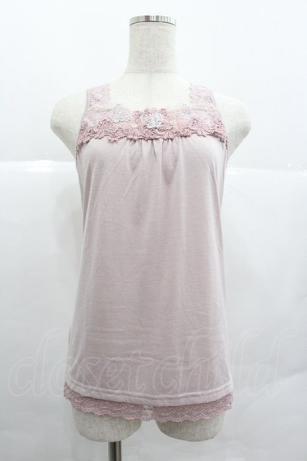 画像1: axes femme / フラワーレースタンク  アワピンク I-25-12-29-058-AX-TO-SA-ZI (1)