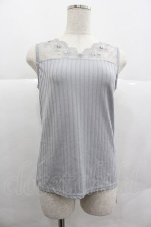 画像: axes femme / 繊細レースタンク M グレー I-25-12-29-061-AX-TO-SA-ZI