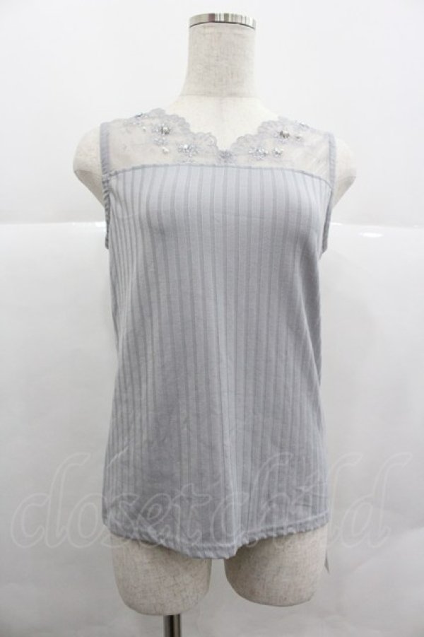 画像1: axes femme / 繊細レースタンク M グレー I-25-12-29-061-AX-TO-SA-ZI (1)