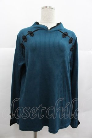 画像: axes femme / チャイナ釦マオカラープルオーバー  グリーン I-25-12-29-062-AX-TO-SA-ZI