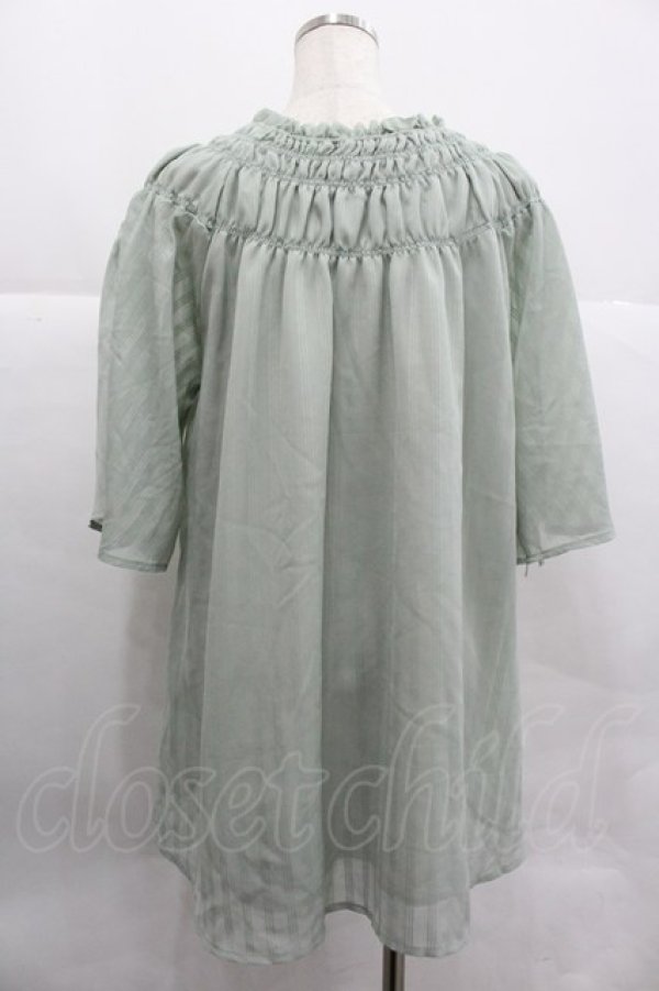 画像2: axes femme / シアーストライプチュニック  グリーン I-25-12-29-063-AX-TO-SA-ZI (2)