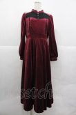 画像1: axes femme / チャイナ風ベロアワンピース  ワイン I-25-12-29-069-AX-OP-SA-ZI (1)
