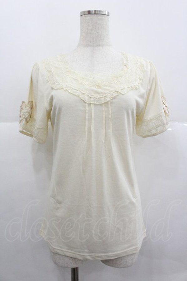 画像1: axes femme / リボン&蝶袖インナーPO M キナリ I-25-12-29-008-AX-TO-SA-ZI (1)