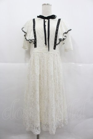 画像: axes femme / パイピングレースワンピース  白Ｘ黒 I-25-12-29-072-0-OP-SA-ZI