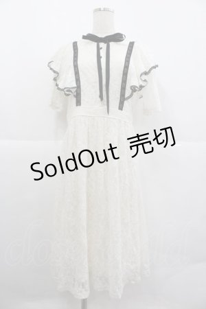 画像: axes femme / パイピングレースワンピース  白Ｘ黒 I-25-12-29-072-0-OP-SA-ZT0105K