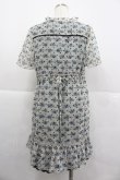 画像2: axes femme / 小花×ドットフロッキーワンピース  白Ｘ青Ｘ黒 I-25-12-29-076-AX-OP-SA-ZI (2)