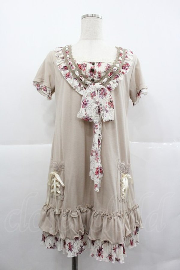 画像1: axes femme / 花柄レースブロッキングチュニ M ベージュ I-25-12-29-077-AX-OP-SA-ZI (1)