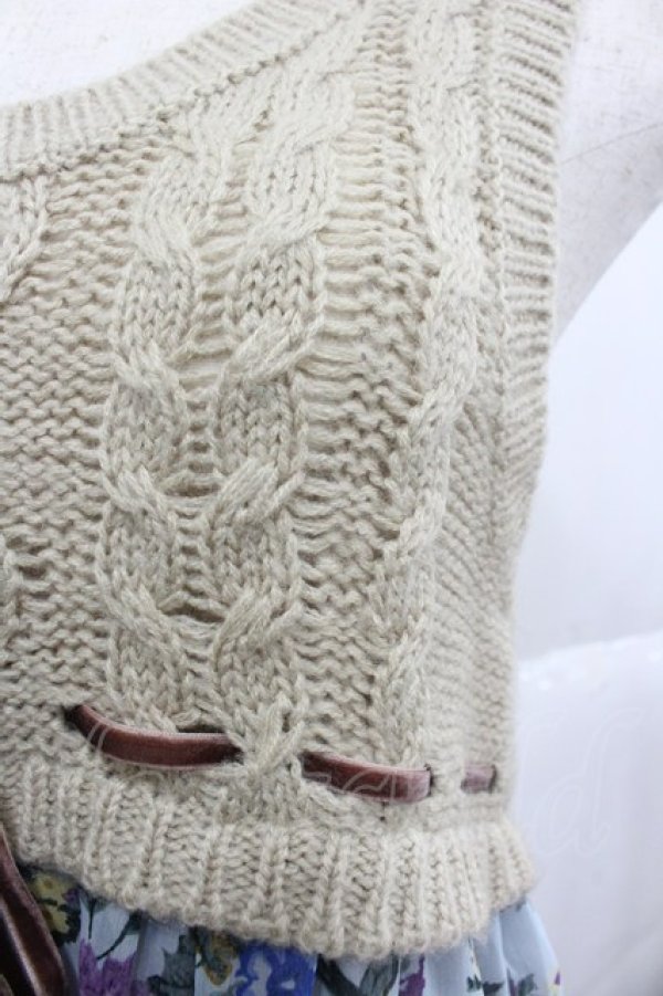 画像3: axes femme / ニット切替ワンピース  青Ｘアイボリー I-25-12-29-078-AX-OP-SA-ZI (3)