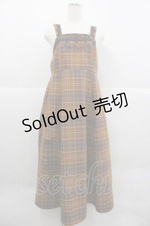 画像: axes femme / タータンチェック柄ジャンスカ M ブラウン I-25-12-29-082-AX-OP-SA-ZT0105K