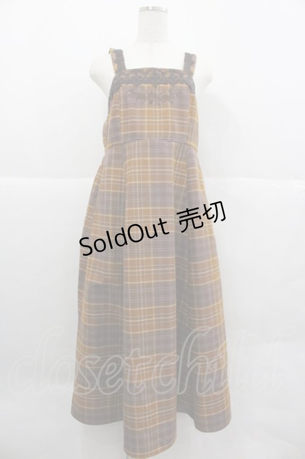 画像1: axes femme / タータンチェック柄ジャンスカ M ブラウン I-25-12-29-082-AX-OP-SA-ZT0105K (1)