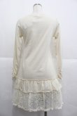 画像2: axes femme / 裾フリル&レース長袖ワンピース M アイボリー I-25-12-29-084-AX-OP-SA-ZI (2)