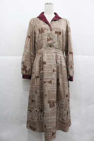 画像: axes femme / nouvelle柄ワンピース  ブラウン I-25-12-29-086-AX-OP-SA-ZI