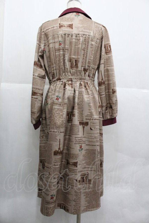 画像2: axes femme / nouvelle柄ワンピース  ブラウン I-25-12-29-086-AX-OP-SA-ZI (2)