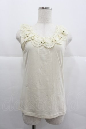 画像: axes femme / バラ付レース襟タンク M キナリ I-25-12-29-010-AX-TO-SA-ZI