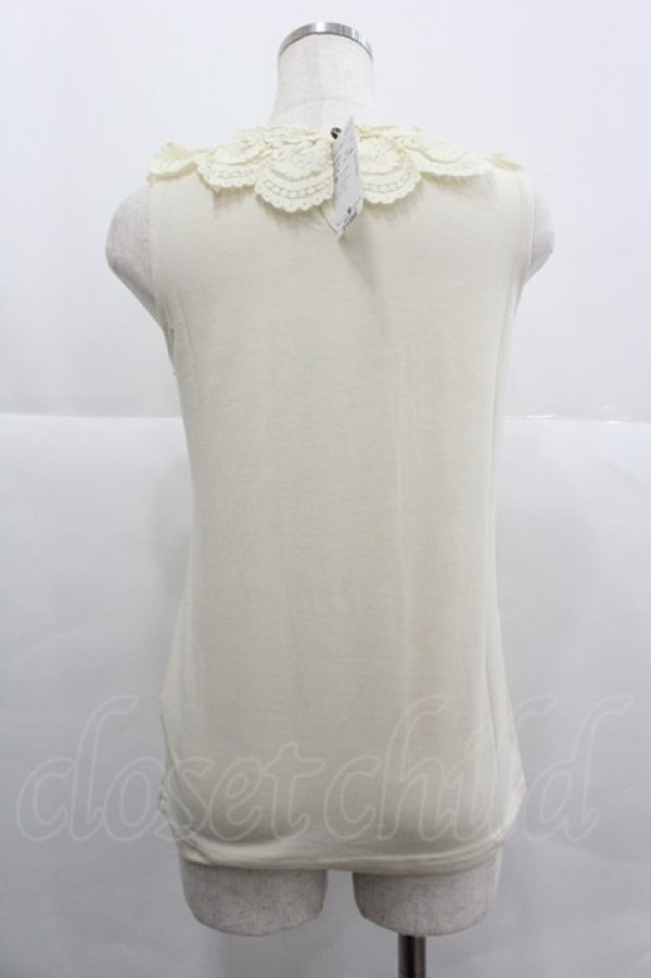 画像2: axes femme / バラ付レース襟タンク M キナリ I-25-12-29-010-AX-TO-SA-ZI (2)