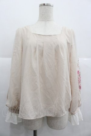 画像: axes femme / 袖プリントブラウス  アイボリー I-25-12-29-012-AX-BL-SA-ZI