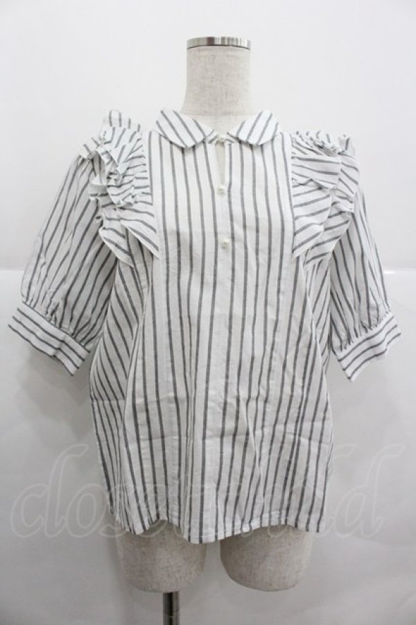 画像1: axes femme / フリルブラウス M ホワイト I-25-12-29-014-AX-BL-SA-ZI (1)