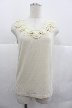 画像: axes femme / バラ付レース襟タンク M キナリ I-25-12-29-018-AX-TO-SA-ZI