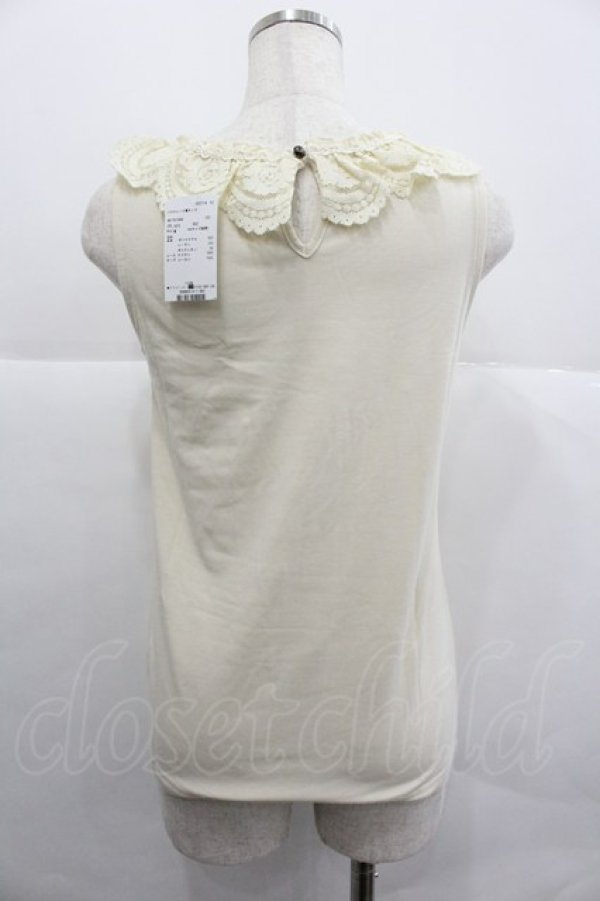 画像2: axes femme / バラ付レース襟タンク M キナリ I-25-12-29-018-AX-TO-SA-ZI (2)