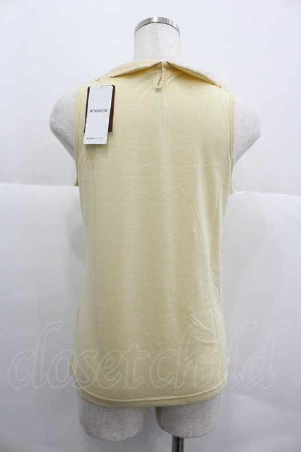 画像2: axes femme / お花モチーフ襟付タンク M イエロー I-25-12-29-019-AX-TO-SA-ZI (2)