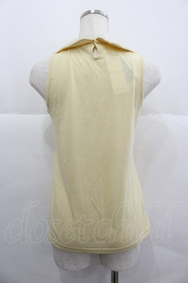 画像2: axes femme / お花モチーフ襟付タンク M イエロー I-25-12-29-020-AX-TO-SA-ZI (2)